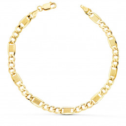 Bracelet homme or 18 carats maille alternée