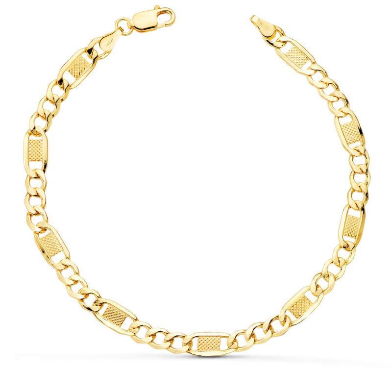 Bracelet homme or 18 carats maille alternée