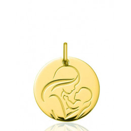 Médaille or 18 carats "Vierge à l'enfant"