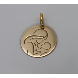 Médaille or 9 ou 18 carats "Vierge à l'enfant"