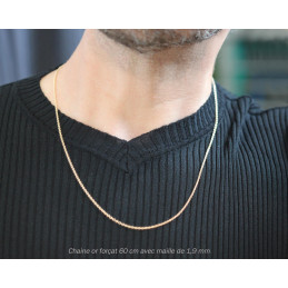 Chaine or jaune 18 carats - 60 cm maille forçat