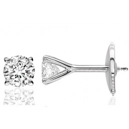 Boucle d'oreille diamant 0,14 carat et or blanc 18 carats pour homme