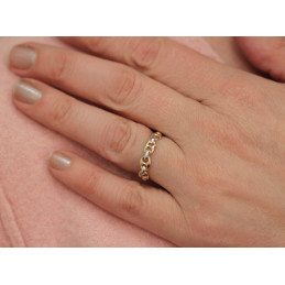 Bague deux ors 18 carats "grain de café"