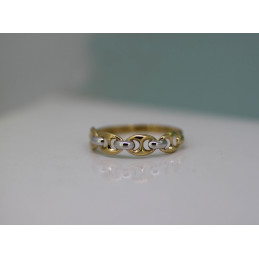 Bague deux ors 18 carats "grain de café"