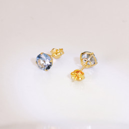 Boucles d'oreilles topazes et or jaune 18 carats