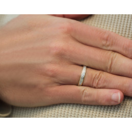 Alliance deux ors 18 carats "romaine" 4 mm finition givrée