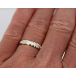 Alliance deux ors 18 carats "romaine" 4 mm finition givrée