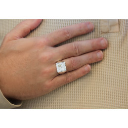 Chevalière argent personnalisable 14 x 14 mm
