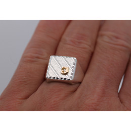 Chevalière argent personnalisable 14 x 14 mm