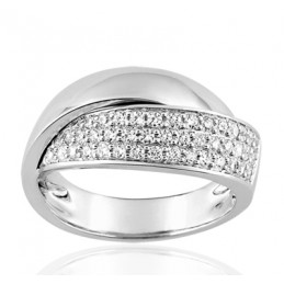 Bague or blanc 18 carats et diamant 0,42 carat