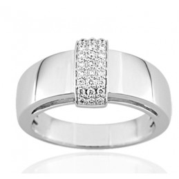 Bague or blanc 18 carats et diamant 0,16 carat