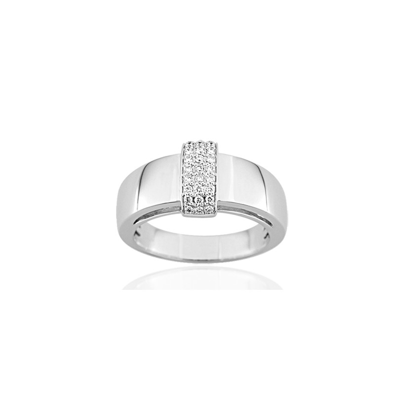 Bague or blanc 18 carats et diamant 0,16 carat