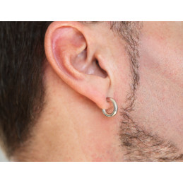 Boucle d'oreille or blanc 18 carats