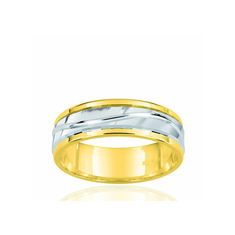 Alliance deux ors 18 carats "Enoha" 6 mm