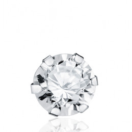 Boucle d'oreille zirconium et or blanc 750/1000 six griffes