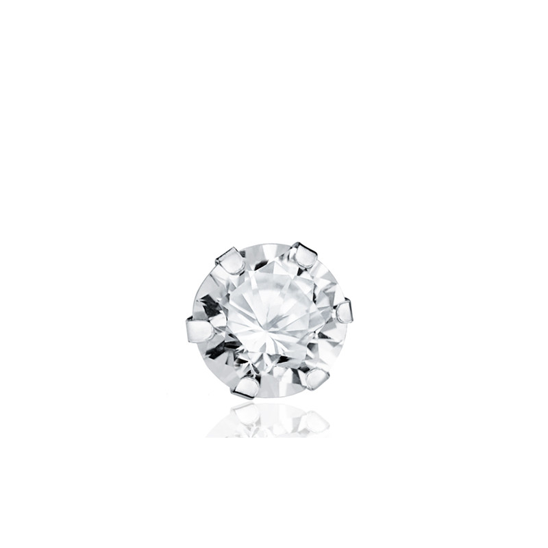 Boucle d'oreille zirconium et or blanc 750/1000 six griffes Boucle d'oreille zirconium et or blanc 750/1000 six griffes