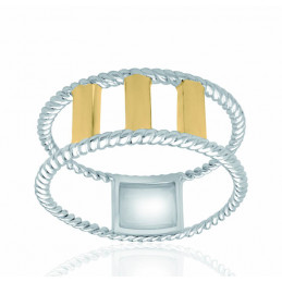 Bague argent et or 18 carats