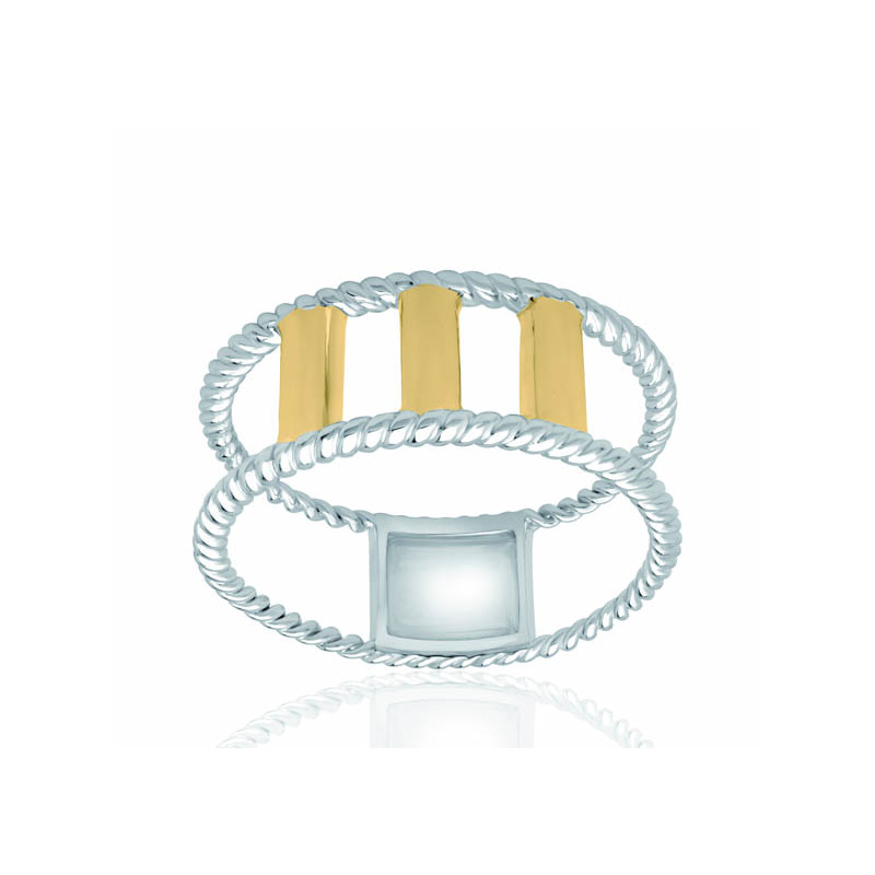 Bague argent et or 18 carats Bague argent et or 18 carats