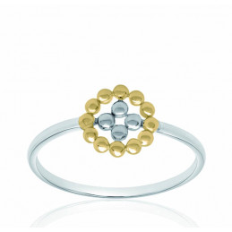Bague argent et or 18 carats