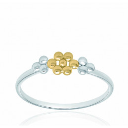 Bague argent et or 18 carats
