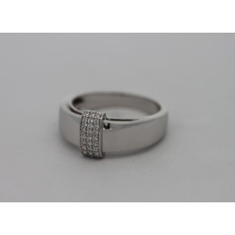 Bague or blanc 18 carats et diamant 0,16 carat