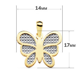 Pendentif deux ors "papillon"