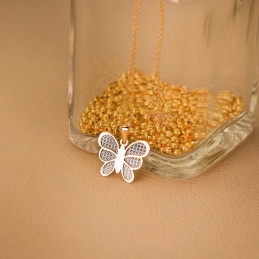 Pendentif deux ors "papillon"