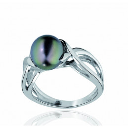 Bague argent et perle de Tahiti 8/9 mm