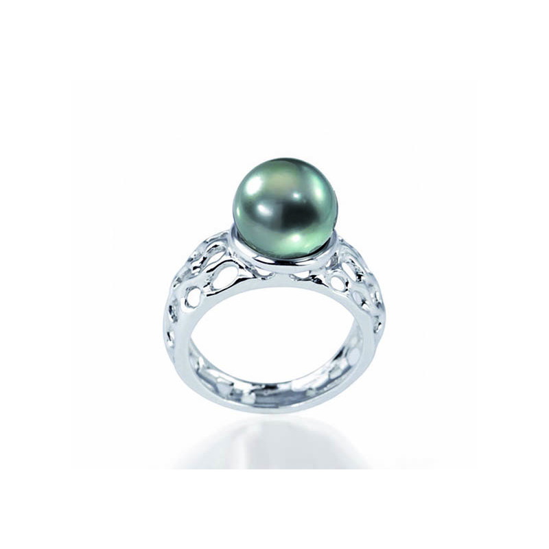 Bague argent et perle de Tahiti 9/10 mm