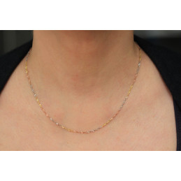 Chaine adulte trois ors 18 carats maille "Singapour"