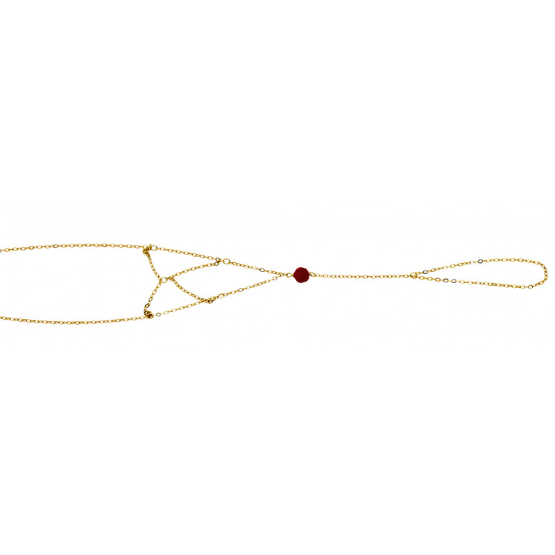 Chaine de main or 18 carats "grenat rouge"