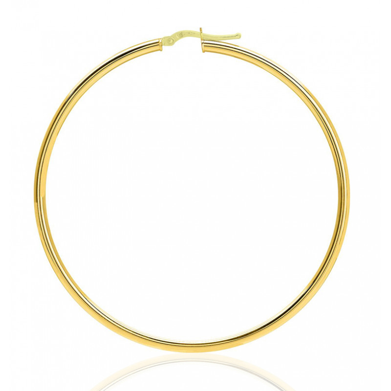 Créoles or jaune 18 carats de diamètre 60 mm