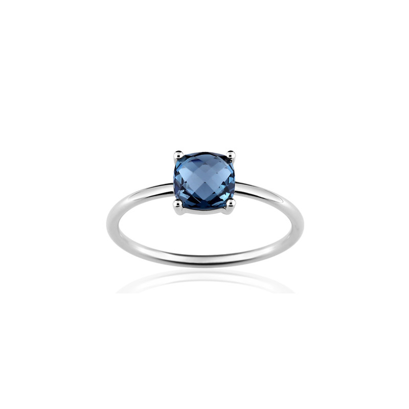 Bague or 18 carats et topaze "Blue London" pour femme