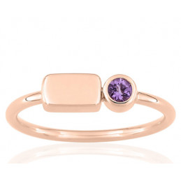 Bague or rose 18 carats et améthyste pour femme