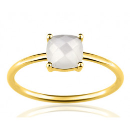 Bague or 18 carats et pierre de lune pour femme