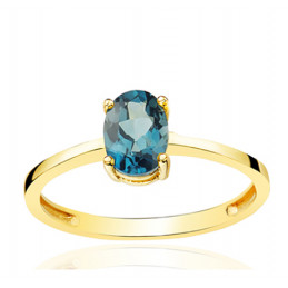 Bague or 18 carats et améthyste 7 x 5 mm