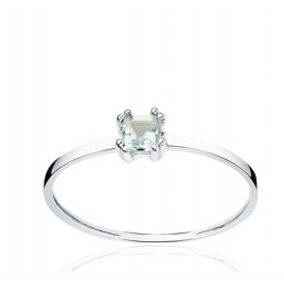 Bague or 18 carats et aigue-marine