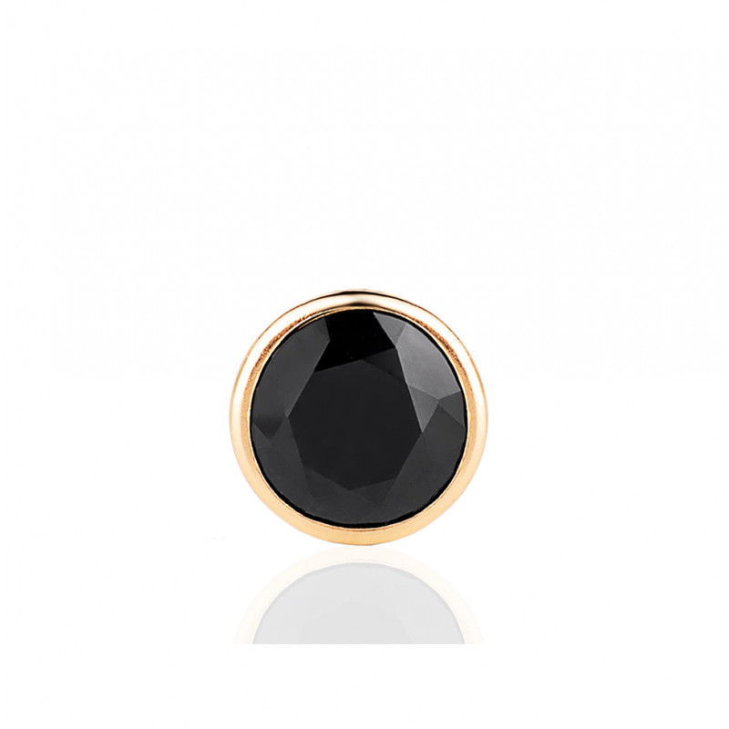 Boucle d'oreille zirconium noir 6,2 mm et or jaune 18 carats