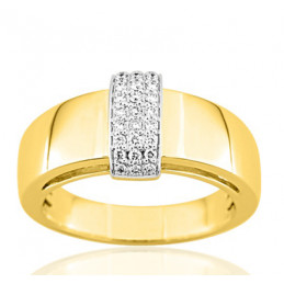 Bague or jaune 18 carats et diamant 0,16 carat