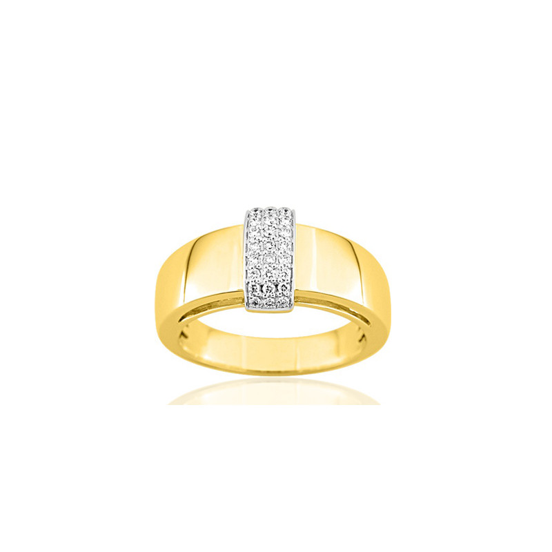Bague or jaune 18 carats et diamant 0,16 carat