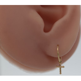 Créoles or jaune 8 carats "croix"