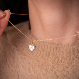 Pendentif or jaune 18 carats et zirconium "cœur"