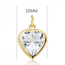Pendentif or jaune 18 carats et zirconium "cœur"
