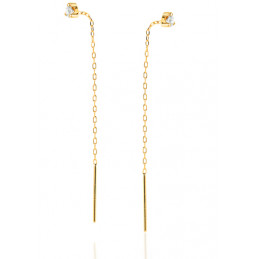 Pendants d'oreilles or 18 carats et zirconiums