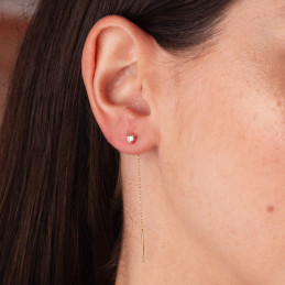 Pendants d'oreilles or 18 carats et zirconiums