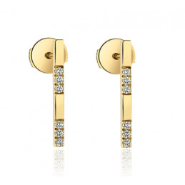 Boucles d'oreilles diamant 0,12 carat et or jaune 18 carats "Garden Party"