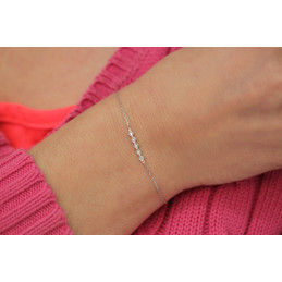 Bracelet or blanc 18 carats et diamant 0,04 carat
