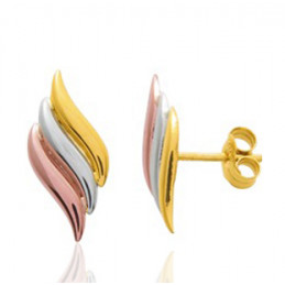 Boucles d'oreilles trois ors 18 carats