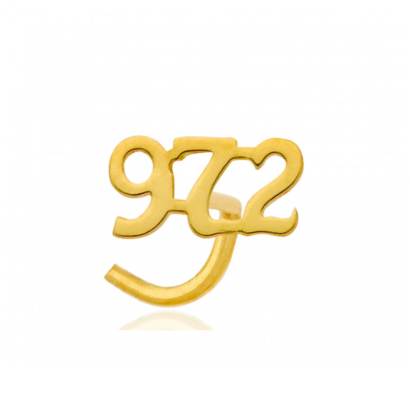Piercing nez or jaune 18 carats "972" (Guadeloupe)