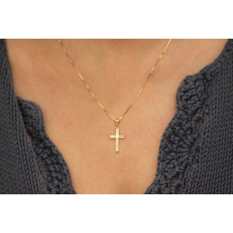 Pendentif croix deux ors 18 carats
